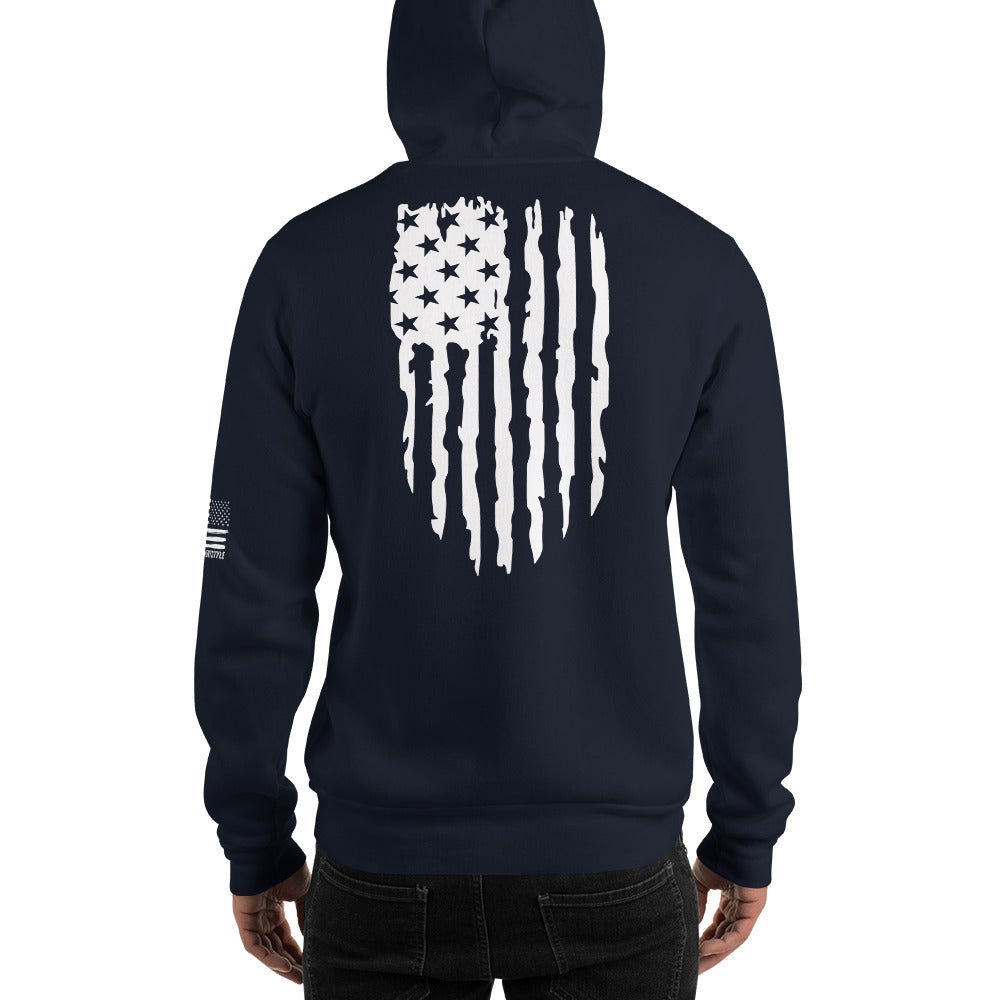 Distressed American Flag III - Unisex Hoodie