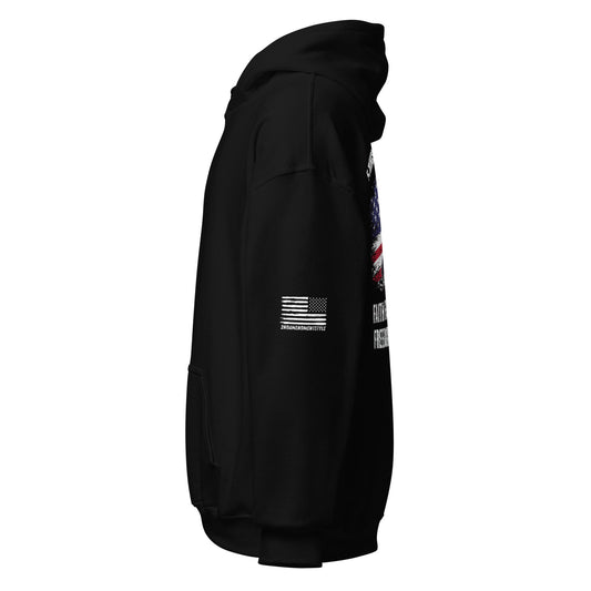 5 Fs - Faith, Family, Friends, Freedom, and Firearms - Horizontal Flag - Unisex Hoodie - 2nd Amendment Style