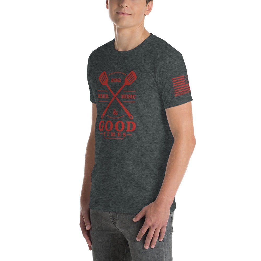 Beer, BBQ, Music, and Good Times - Short-Sleeve Unisex T-Shirt - 2nd Amendment Style