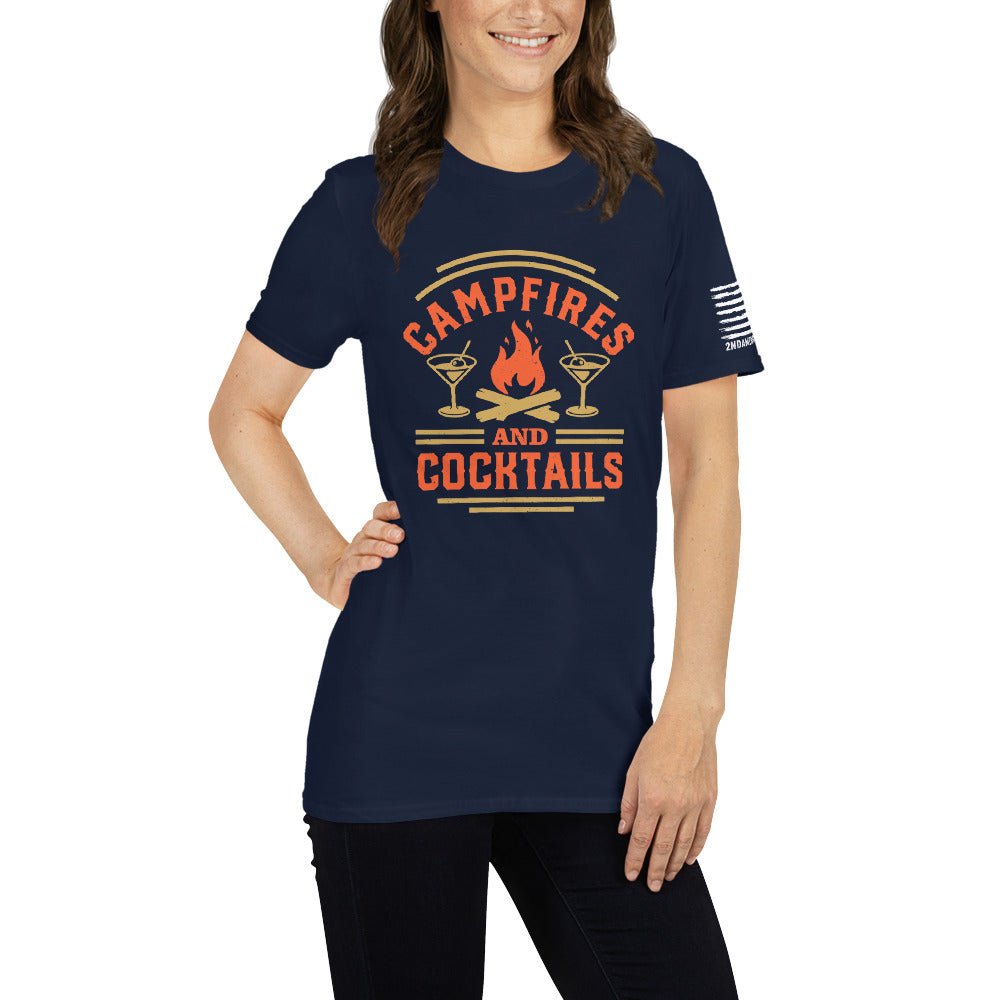 Campfires and Cocktails - Short-Sleeve Unisex T-Shirt - 2nd Amendment Style