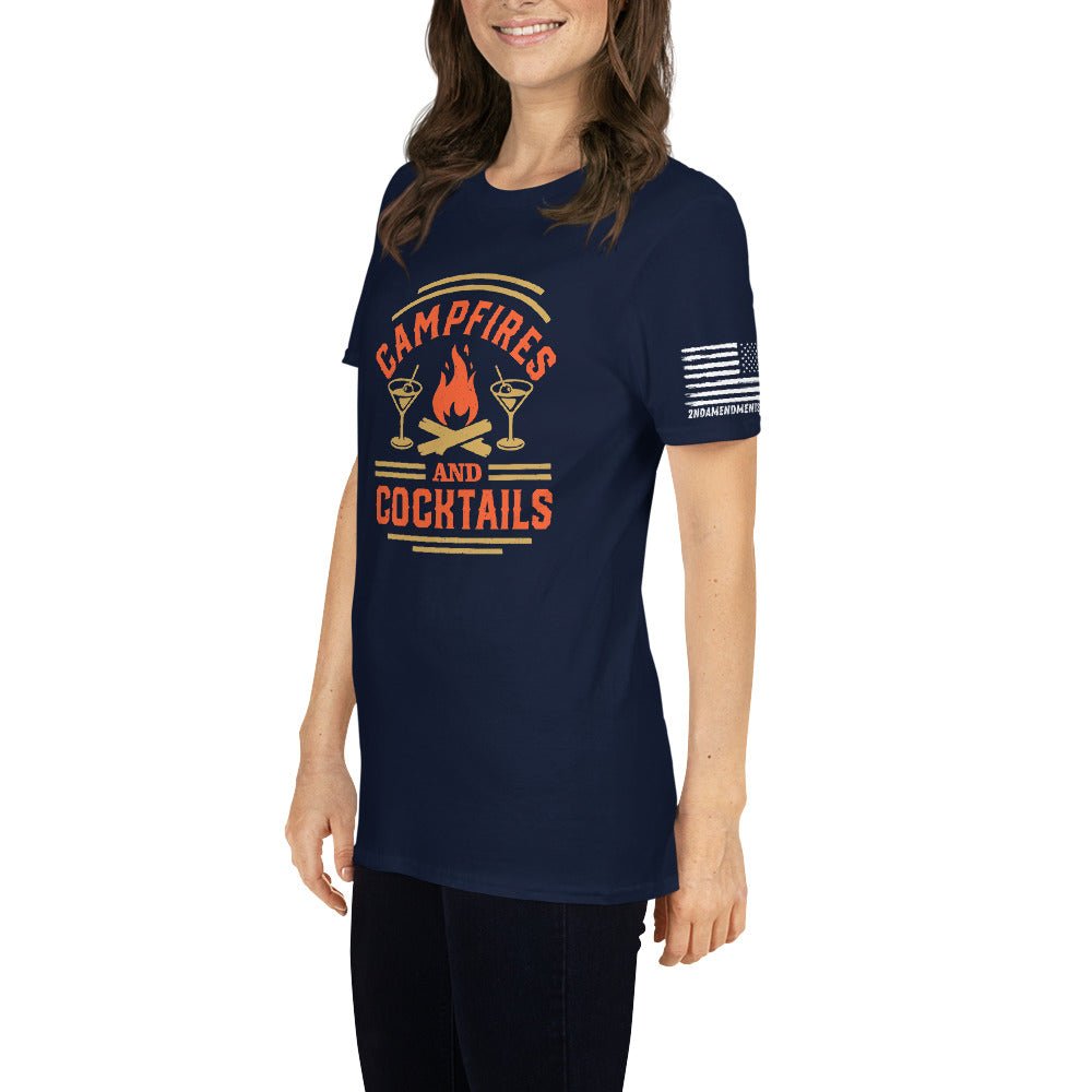 Campfires and Cocktails - Short-Sleeve Unisex T-Shirt - 2nd Amendment Style