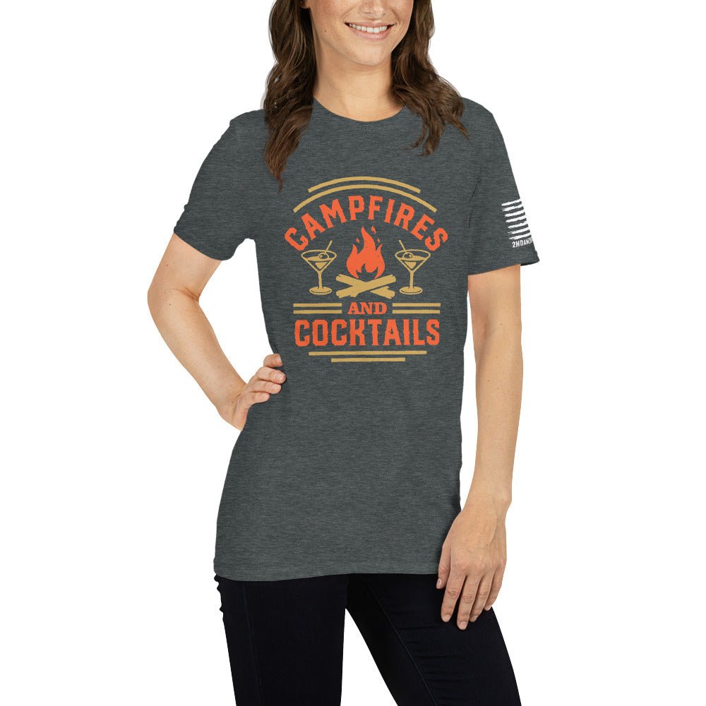 Campfires and Cocktails - Short-Sleeve Unisex T-Shirt - 2nd Amendment Style