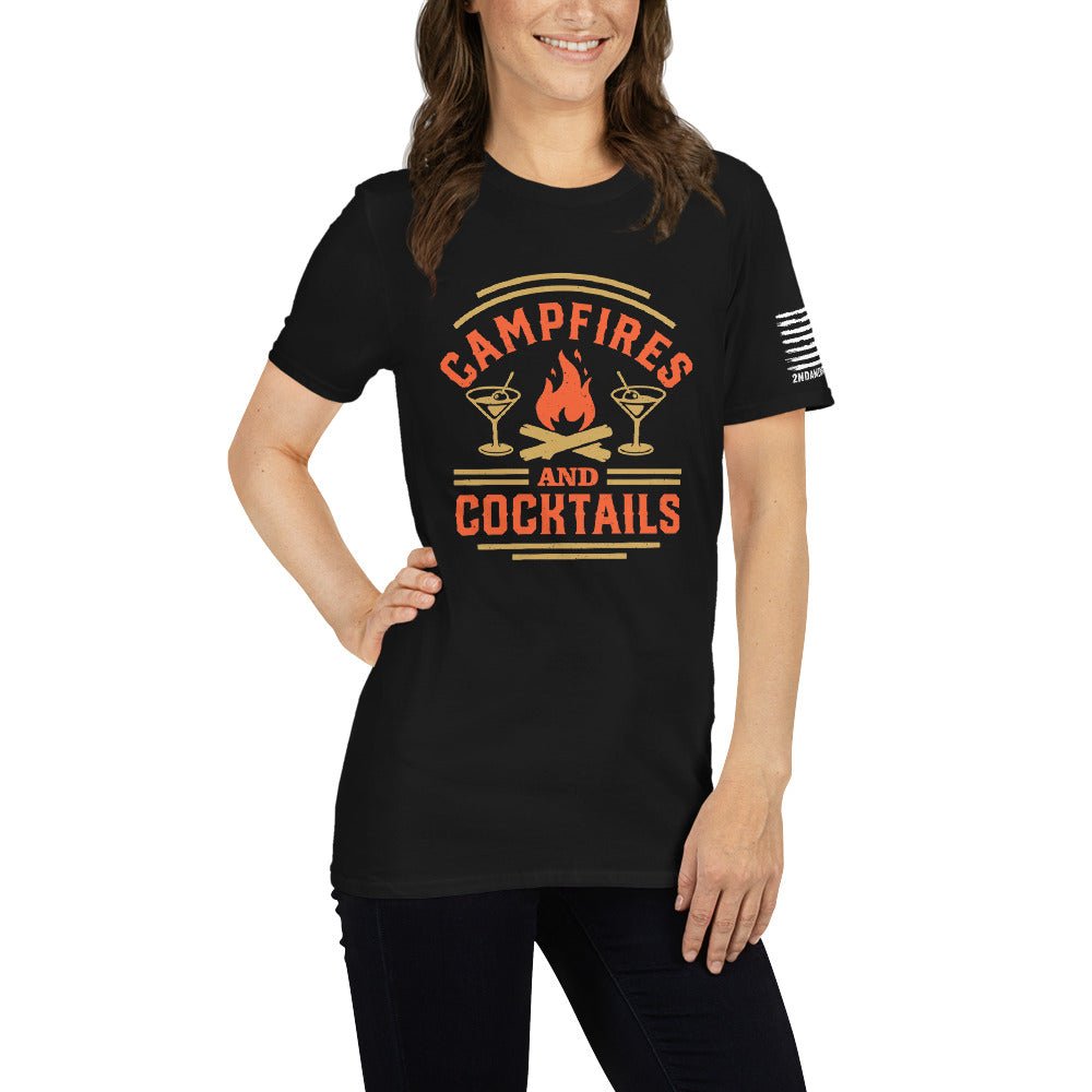 Campfires and Cocktails - Short-Sleeve Unisex T-Shirt - 2nd Amendment Style