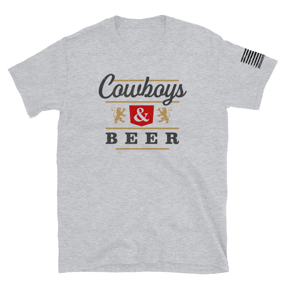 Cowboys and Beer - Short-Sleeve Unisex T-Shirt - 2nd Amendment Style