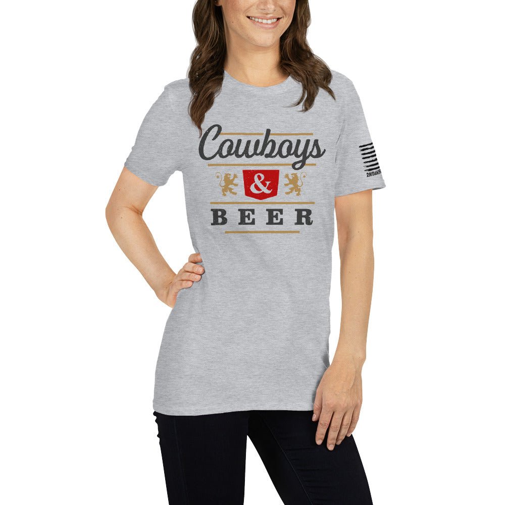 Cowboys and Beer - Short-Sleeve Unisex T-Shirt - 2nd Amendment Style