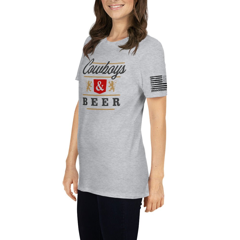 Cowboys and Beer - Short-Sleeve Unisex T-Shirt - 2nd Amendment Style