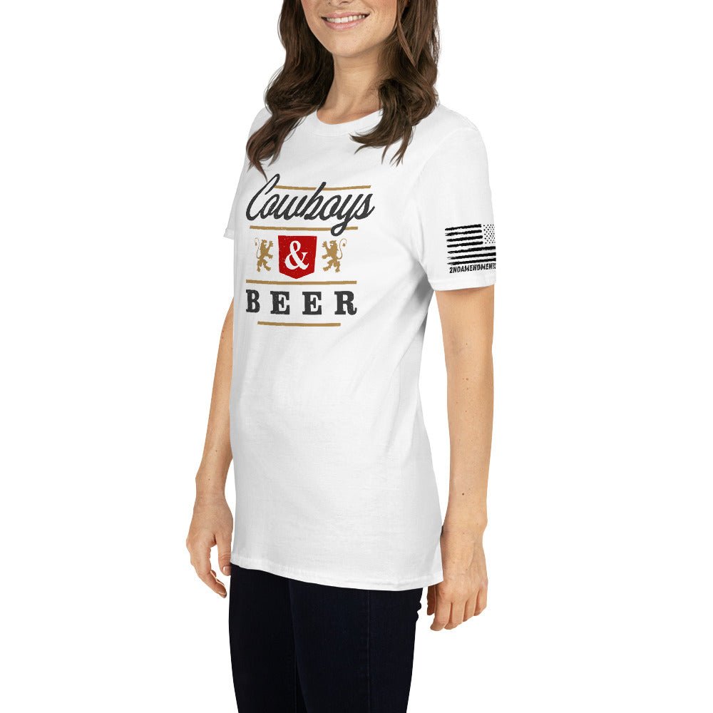 Cowboys and Beer - Short-Sleeve Unisex T-Shirt - 2nd Amendment Style