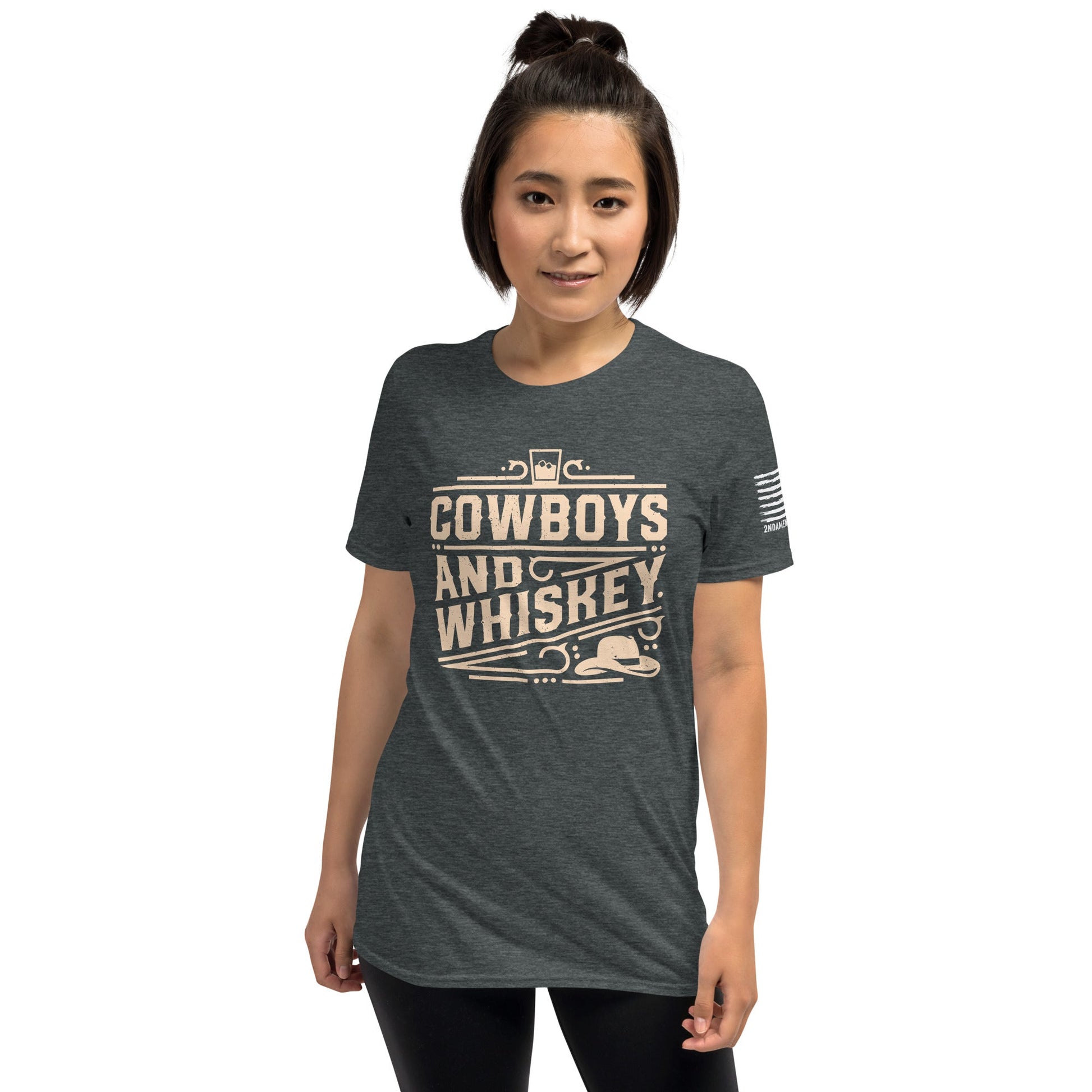 Cowboys and Whiskey - Short-Sleeve Unisex T-Shirt - 2nd Amendment Style