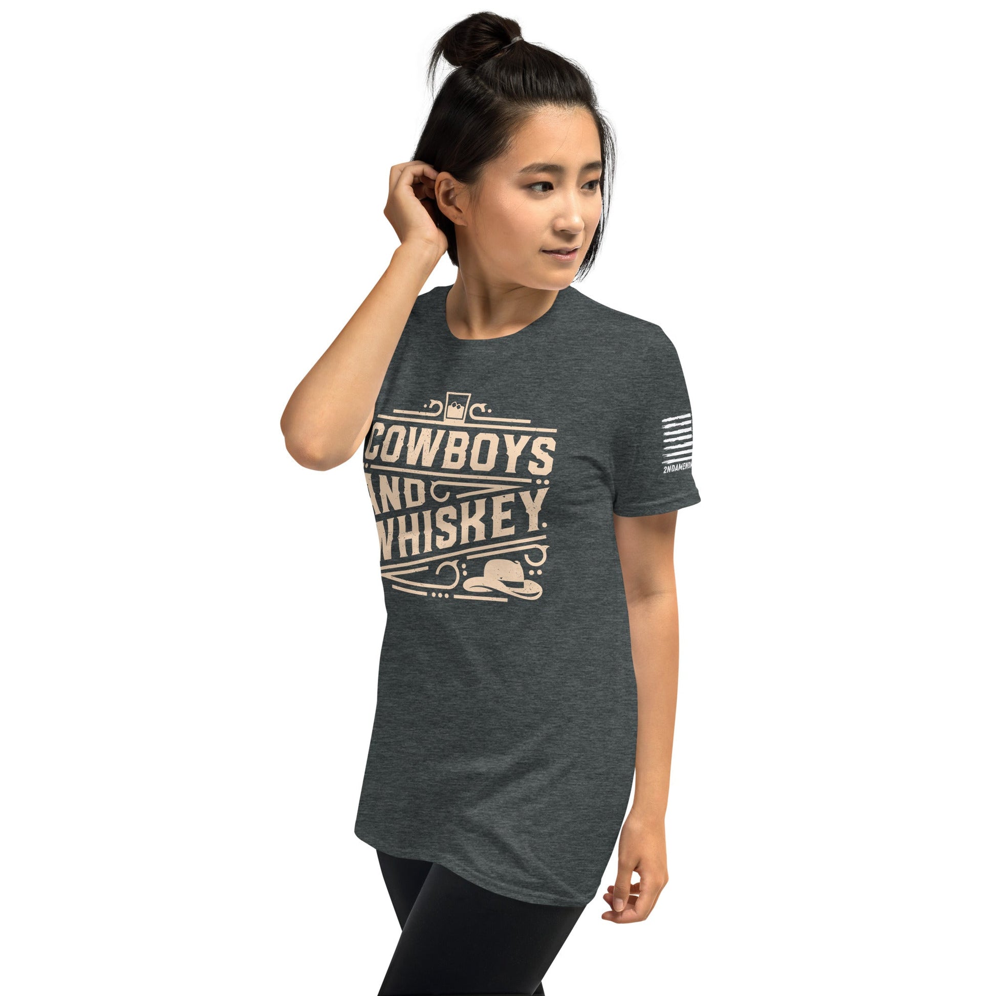 Cowboys and Whiskey - Short-Sleeve Unisex T-Shirt - 2nd Amendment Style