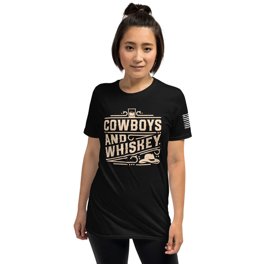 Cowboys and Whiskey - Short-Sleeve Unisex T-Shirt - 2nd Amendment Style