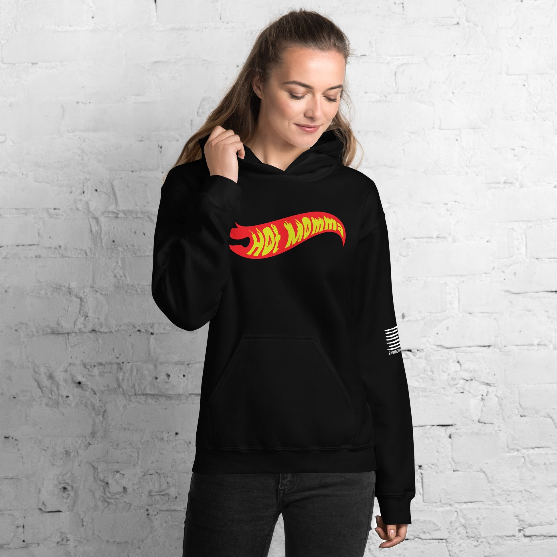 Hot Momma - Racecar Flame - Unisex Hoodie - 2nd Amendment Style