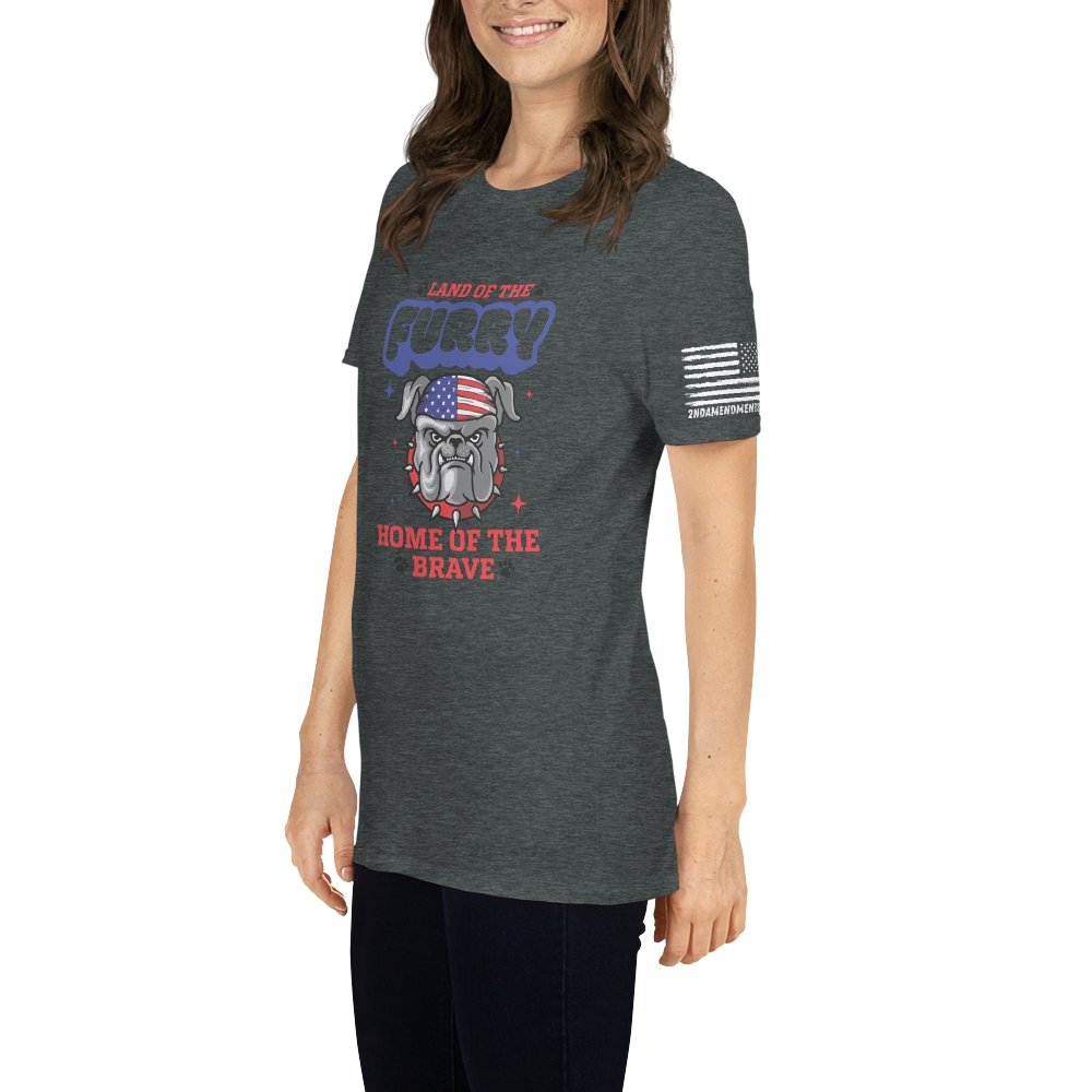 Land of the Furry, Home of the Brave - Short-Sleeve Unisex T-Shirt - 2nd Amendment Style