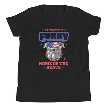 Land of the Furry, Home of the Brave - Youth Short Sleeve T-Shirt - 2nd Amendment Style