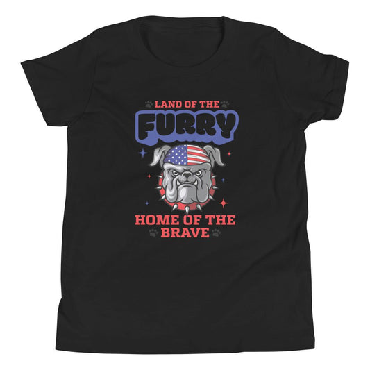 Land of the Furry, Home of the Brave - Youth Short Sleeve T-Shirt - 2nd Amendment Style