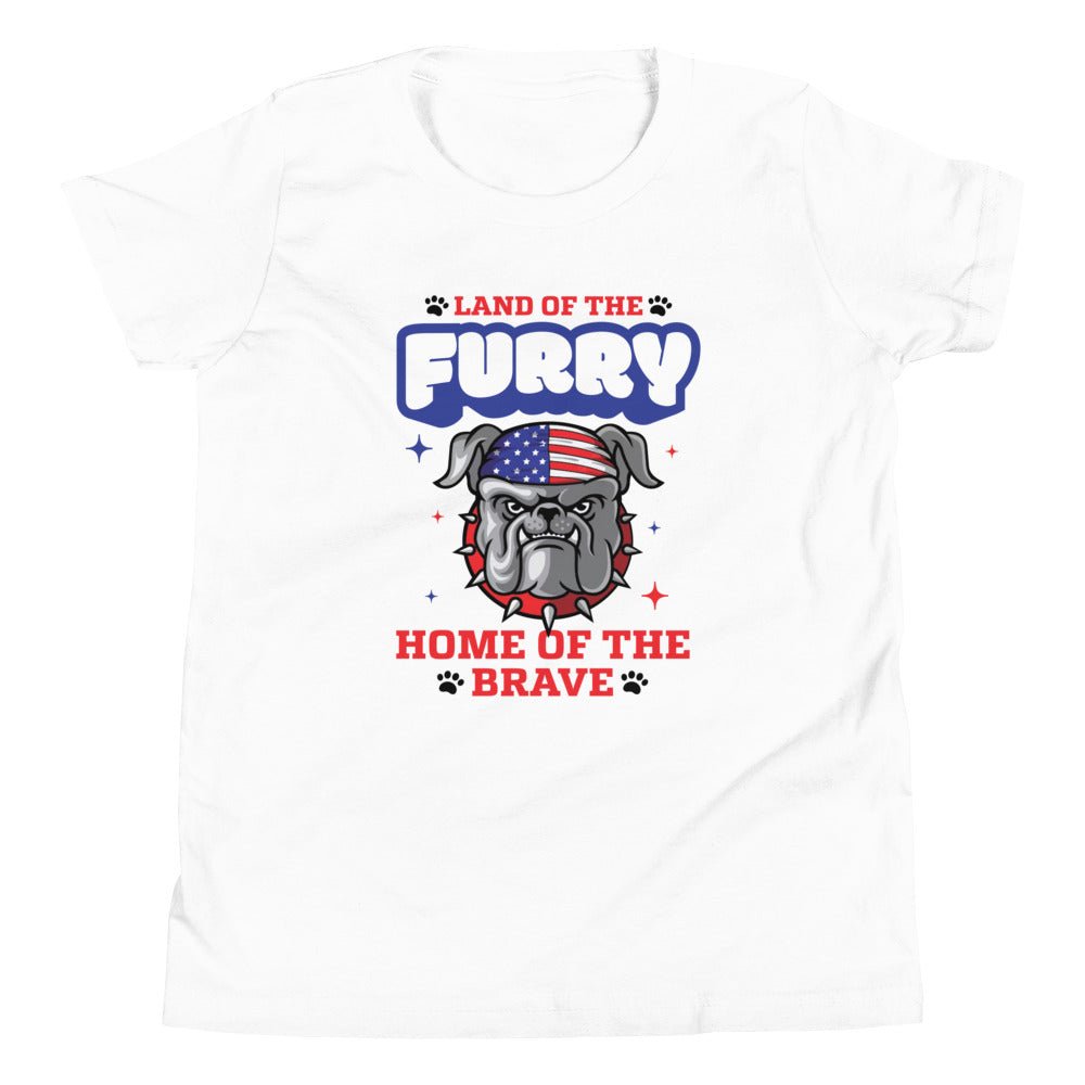 Land of the Furry, Home of the Brave - Youth Short Sleeve T-Shirt - 2nd Amendment Style