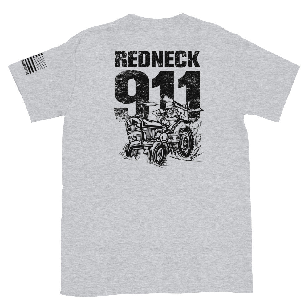 Redneck 911 - Back Placement - Short-Sleeve Unisex T-Shirt - 2nd Amendment Style